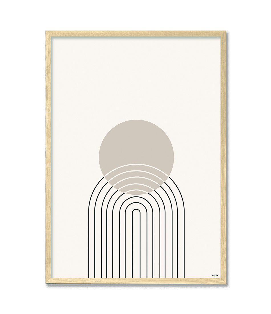 Rainbow Lines Overlapping Circle